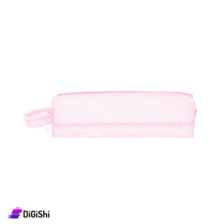 Lexi School Tarpaulin Mesh Pencil Case - Light Pink