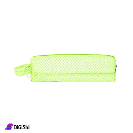 Lexi School Tarpaulin Mesh Pencil Case - Neon Green
