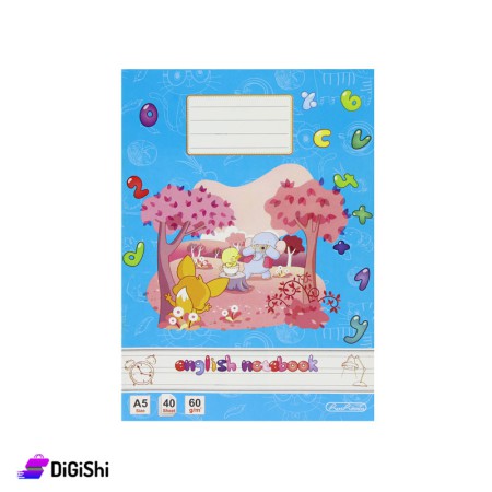 School English Notebook 40 Pages Forest Print Al-Hashmeya - Blue