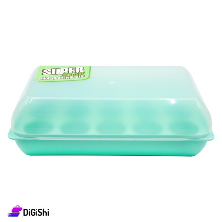 SUPER STAR Plastic Egg Storage Box - Light Green