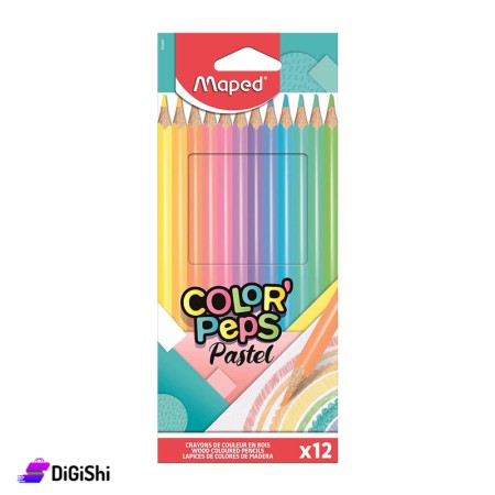Maped Color Peps Pastel Coloring Pencils Set - 12 Pieces