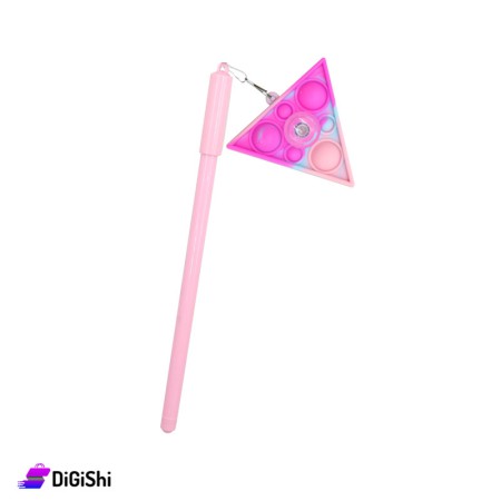 Blue Ink Pen with Pop it Spinner Triangle - Pink
