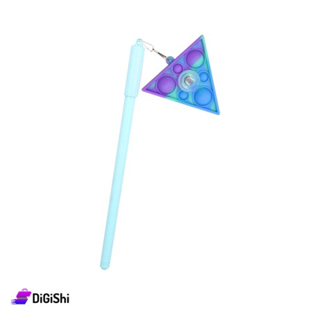 Blue Ink Pen with Pop it Spinner Triangle - Blue