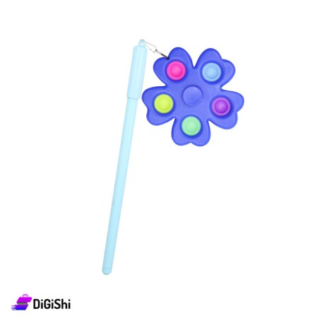 Blue Ink Pen with Pop it Spinner Rose - Blue