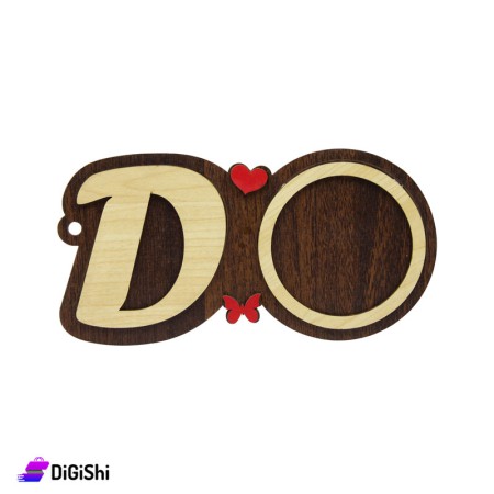 Wooden Coaster For Cups With Letter D