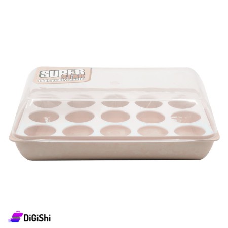 SUPER STAR Plastic Egg Storage Box - Beige
