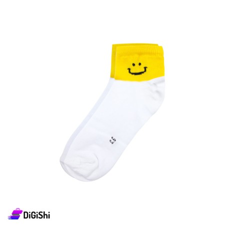 Zox Cotton Children Medium Socks - White and Yellow