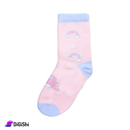 جوارب بناتي رسمة يونيكورن Zox - زهري