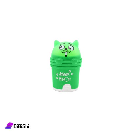 Sharpener & Eraser Cat shape - Green
