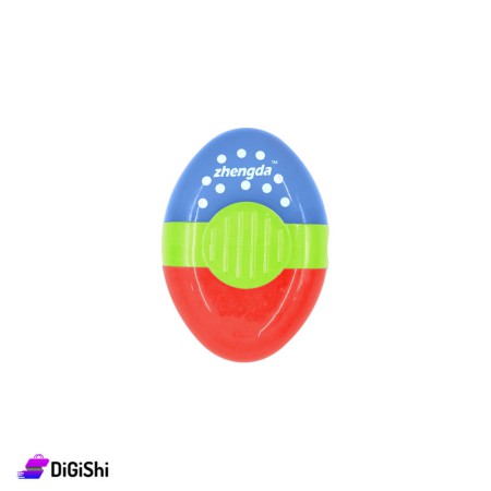 ممحاة ومبراة بشكل بيضوي - أزرق وأحمر