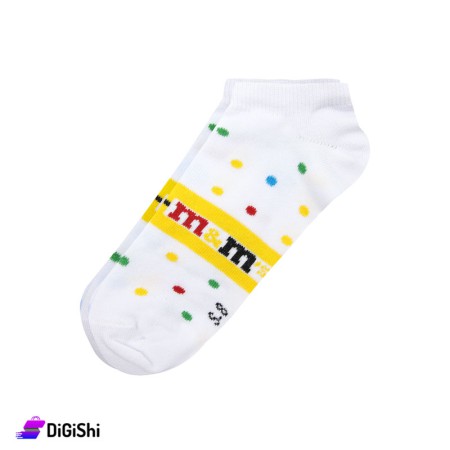 Zox Children's M&M's Cotton Socks - White