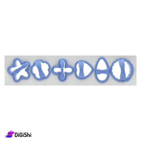 Plastic Biscuits Mold Cutter Set - Blue