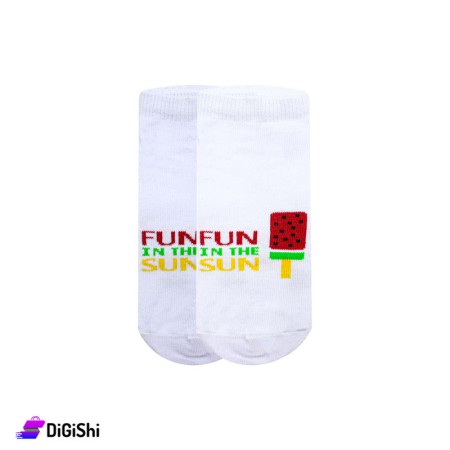 Zox Cotton Children Short Socks - White