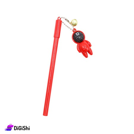 Blue Pen With Squid Character - Red