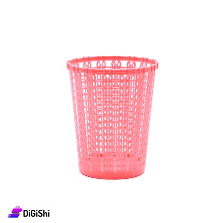 Shahd Plast Circular Plastic Basket Small Size - Pink