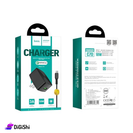 HOCO C70A Cutting-edge port charger set (Micro)