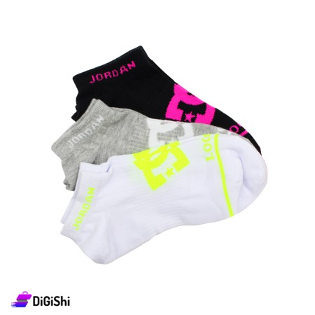 Al Samah Set Of Girl's Short Socks With Chanel Drawing -  Group 2