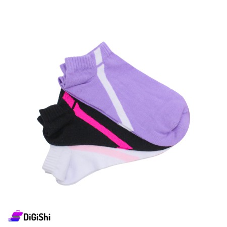 Al Samah Set of Girls Short Socks With Line - Group 1