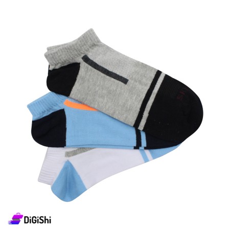 Al Samah Cotton Men Short Socks Set With a line in the middle