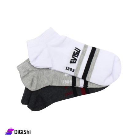 Al Samah Cotton Men Short Socks Set EVISU edition
