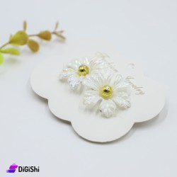 Pair of Flower Hair Ties - White