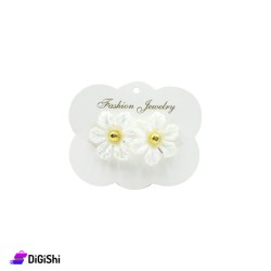 Pair of Flower Hair Ties - White