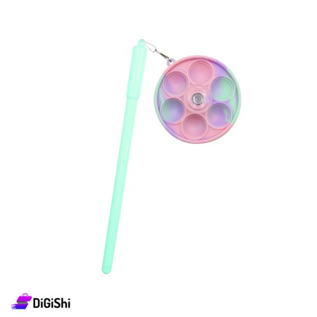Blue Ink Pen with Pop it Spinner Circle - Tiffany