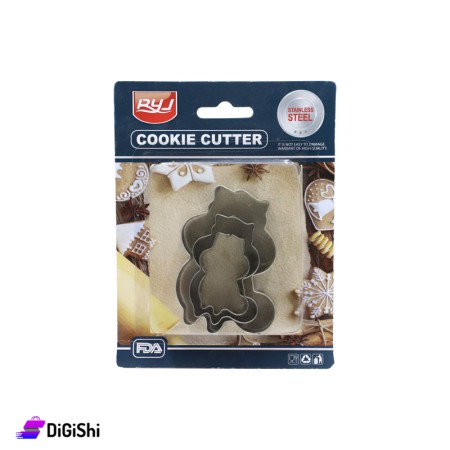 Three Stainless Steel Cookie Cutters Squirrel Shape