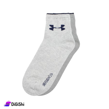 جوارب قطن رجالي ساق وسط شعار Under Armour ZOX Plus - رمادي