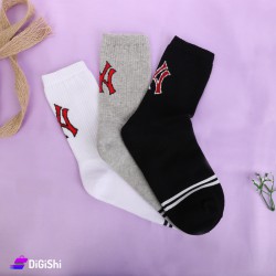 Men's Cotton Long Leg Socks Yankees Logo جوارب قطن رجالي ساق طويل