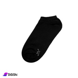 جوارب قطنية رجالية قصيرة - أسود