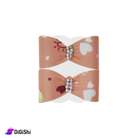 Pair of Hair Ties Bowknot Shape - Coral