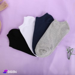 جوارب قطنية رجالية قصيرة - أبيض
