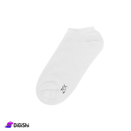 جوارب قطنية رجالية قصيرة ZOX Plus - أبيض