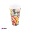 Plastic Popcorn Bowl with Candy Drawing Plastic Popcorn Bowl with Candy Drawing