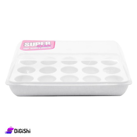 SUPER STAR Plastic Egg Storage Box - White
