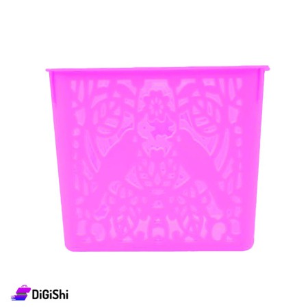 Shahd Plast Square Mesh Plastic Basket - Pink