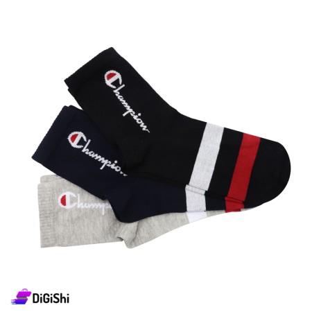 Al Samah Cotton Men Long Socks Set - 3 Pairs Group 1