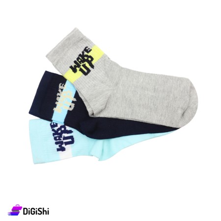 Al Samah Cotton Women Long Socks Set With A Line  - 3 Pairs
