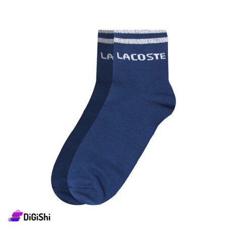 جوارب قطن بشكير رجالي ساق وسط ZOX Plus Lacoste - كحلي