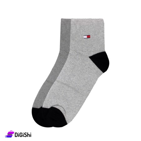 ZOX Plus Men's Cotton Tommy Hilfiger Medium Leg Socks - Gray