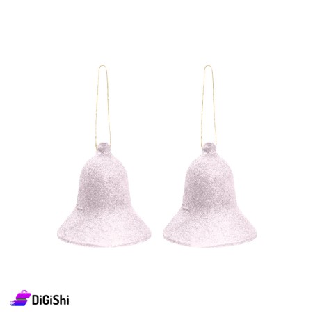Pair Of Bell Shaped Christmas Tree Decorations -  Light Pink