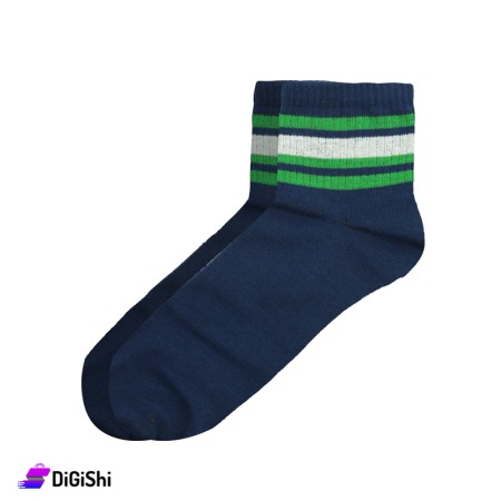 جوارب قطن رجالي ساق وسط ZOX Plus - كحلي