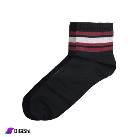 جوارب قطن رجالي ساق وسط ZOX Plus - أسود