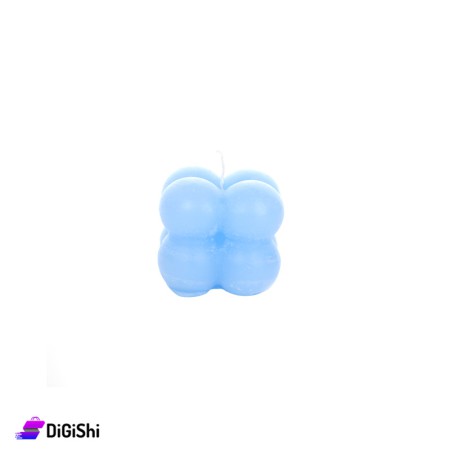 شمعة معطرة شكل مكعب بابلي صغير4* 4 سم - أزرق