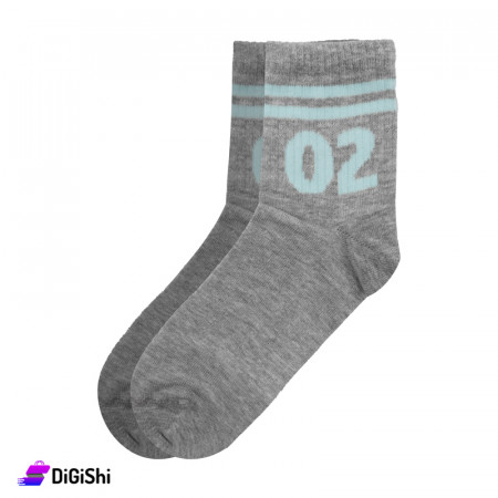 جوارب قطن نسائي ساق وسط ZOX Plus - رمادي