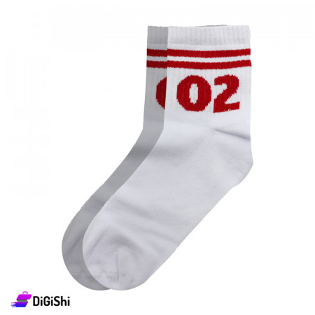 ZOX Plus Women's Cotton Medium Length Socks - White