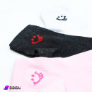 Al Samah Girls' socks Medium Length with Smile Drawing