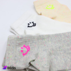 Al Samah Girls' socks Medium Length with Smile Drawing