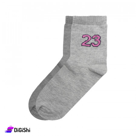 ZOX Plus Jordan Women's Cotton Medium Length Socks - Gray